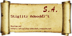Stiglitz Adeodát névjegykártya